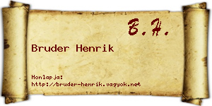 Bruder Henrik névjegykártya